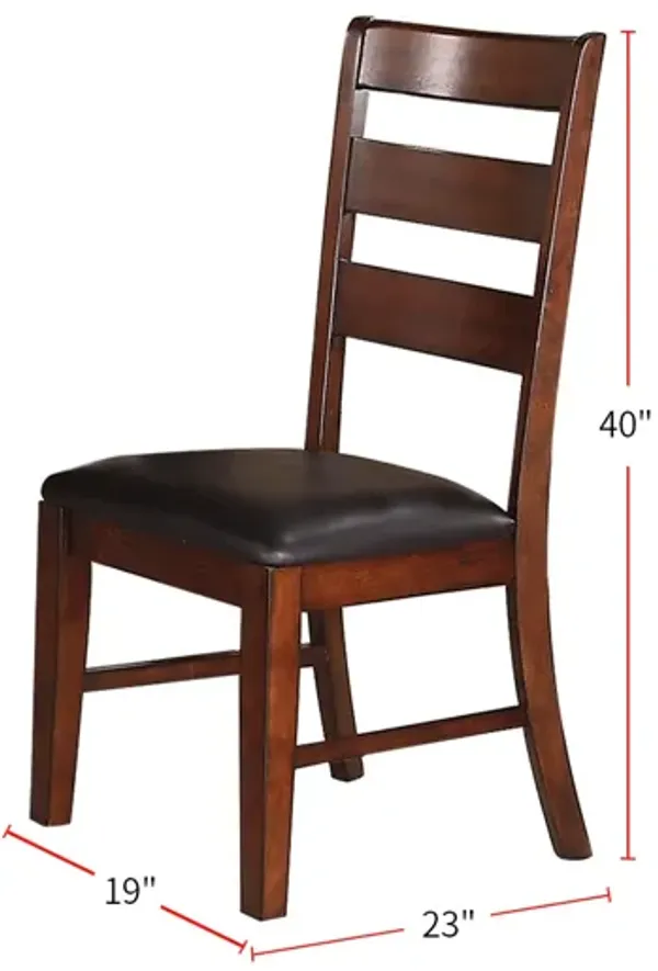 Streamdale Sara Ladder Back Dining Side Chairs In Brown, Set Of 2