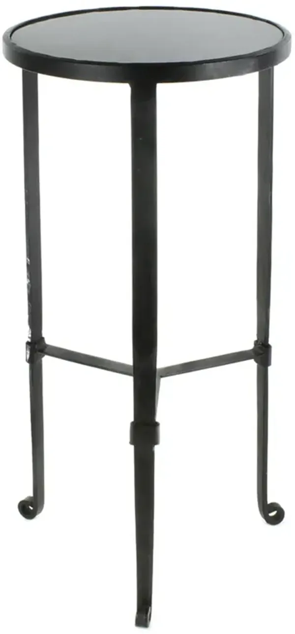 Hivvago 24 Inch  Black Iron Round End Table