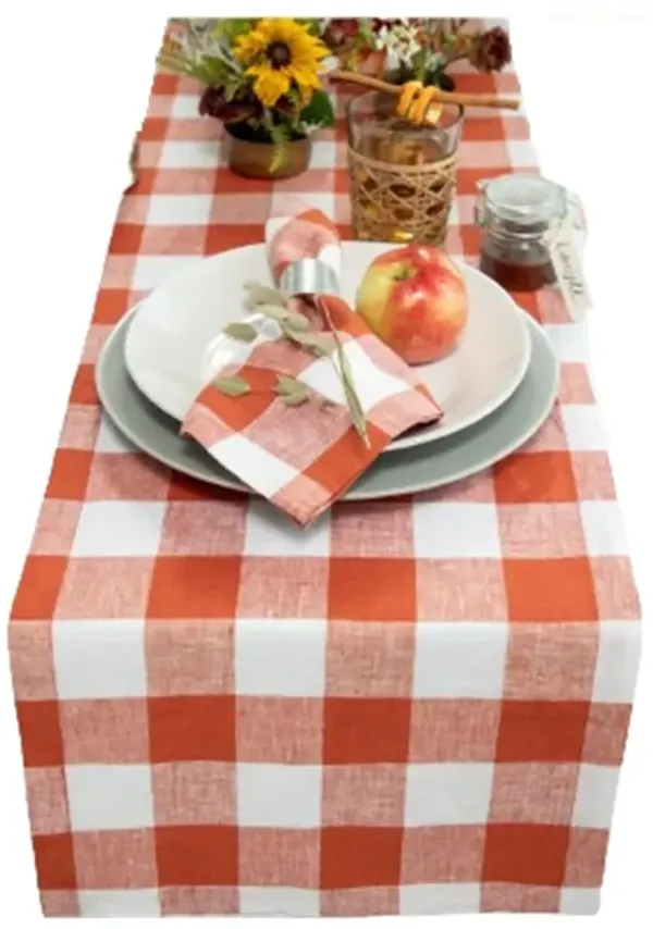 Solino Home 100% Pure Linen Table Runner - Buffalo Check