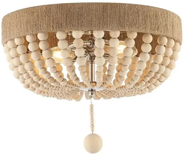 Justina 2-Light Farmhouse Bohemian Iron LED Flush Mount