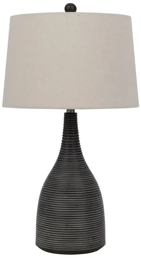 Hivvago 29" Black Ceramic Round Table Lamp With Beige Empire Shade