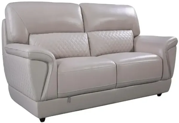 EK099 MODERN LIGHT GRAY ITALIAN TOP GRAIN LEATHER WITH LEATHER MATCH SOFA