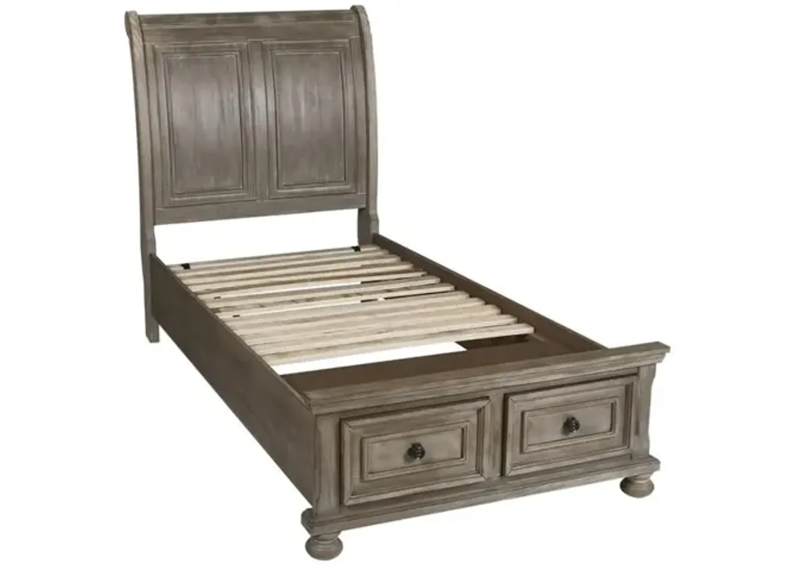 New Classic Furniture Furniture Allegra Twin Size Solid Wood Bed in Pewter