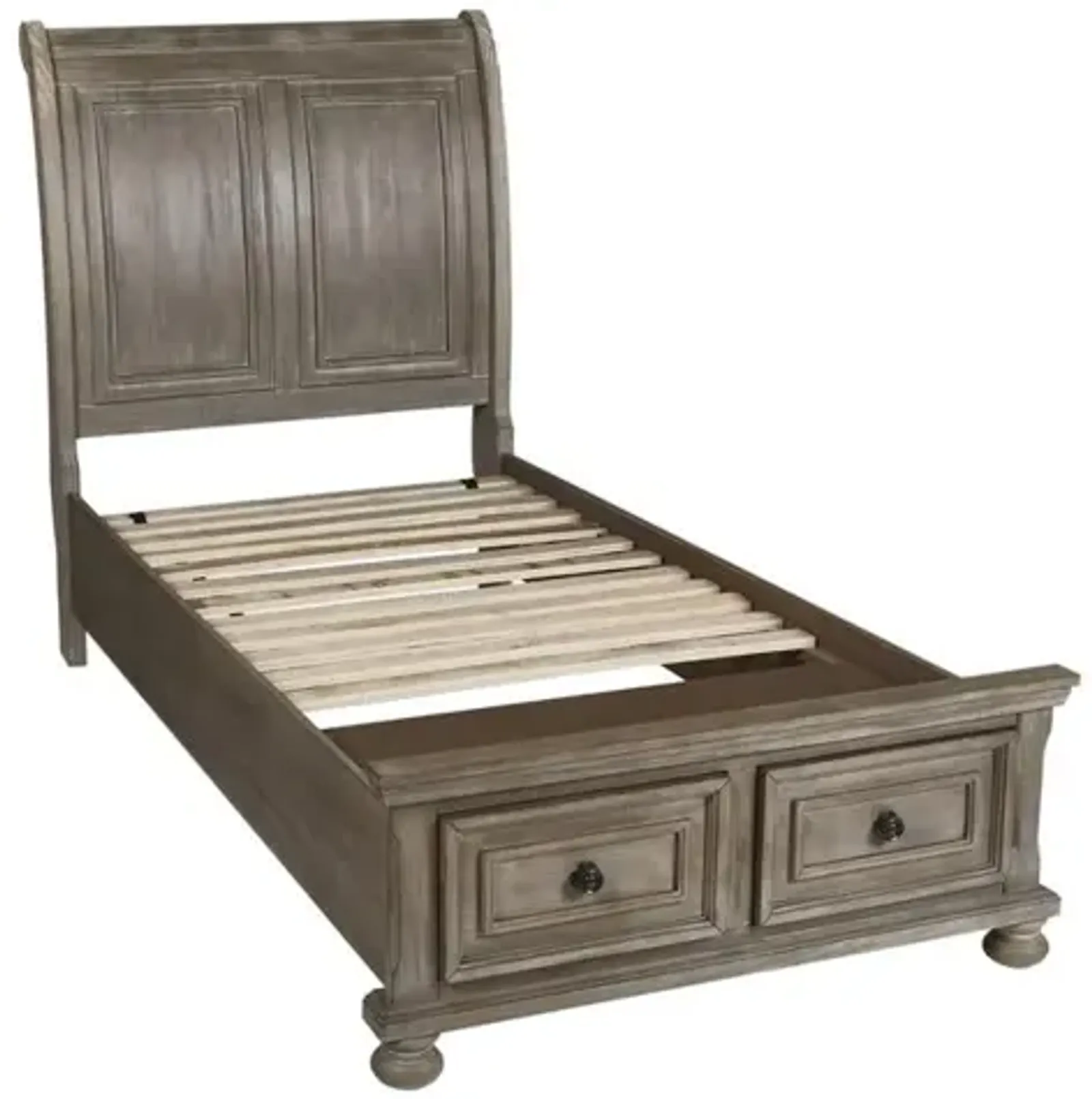 New Classic Furniture Furniture Allegra Twin Size Solid Wood Bed in Pewter