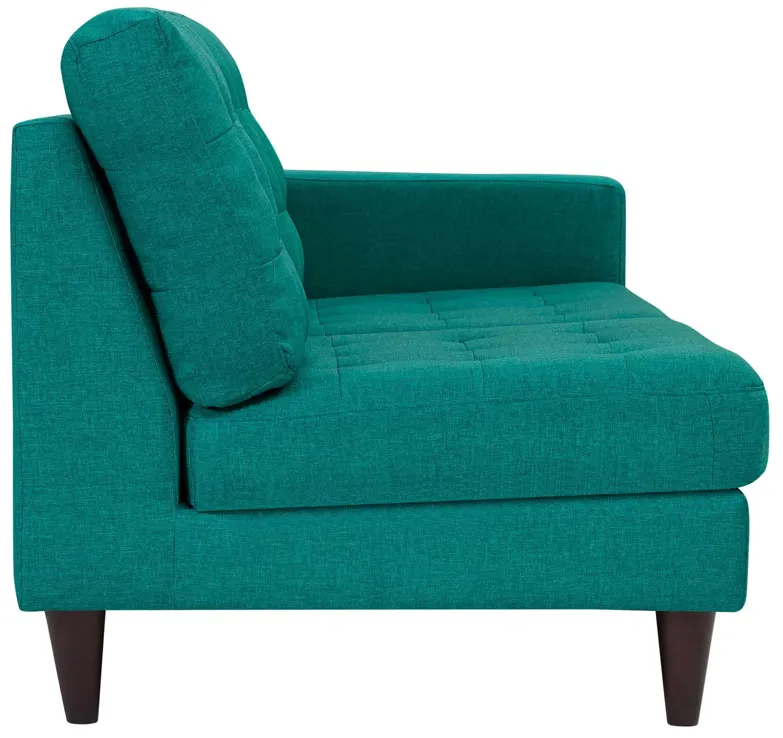 Empress Right-Facing Upholstered Fabric Loveseat