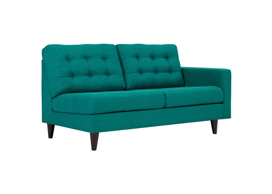 Empress Right-Facing Upholstered Fabric Loveseat