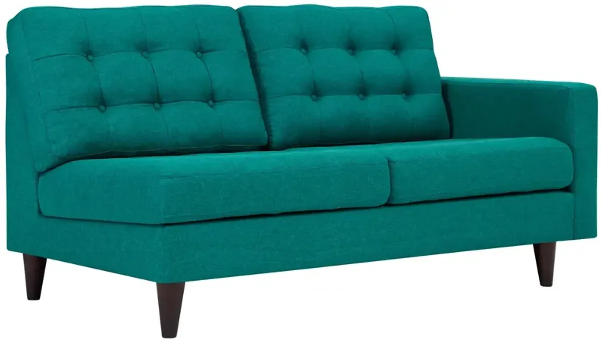 Empress Right-Facing Upholstered Fabric Loveseat