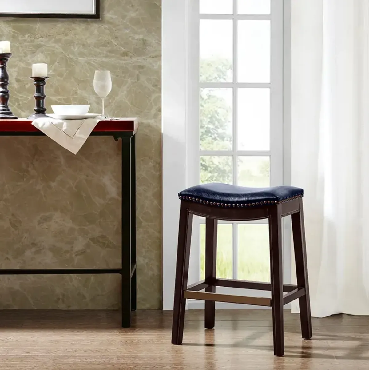 Gracie Mills Jerrell Modern Backless Saddle Counter Stool