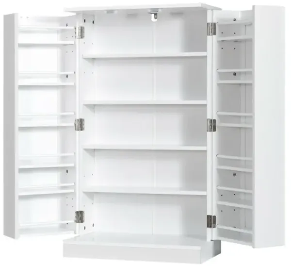 Hivvago 17-Tier Kitchen Pantry Cabinet with 2 Doors and 6 Adjustable Shelves