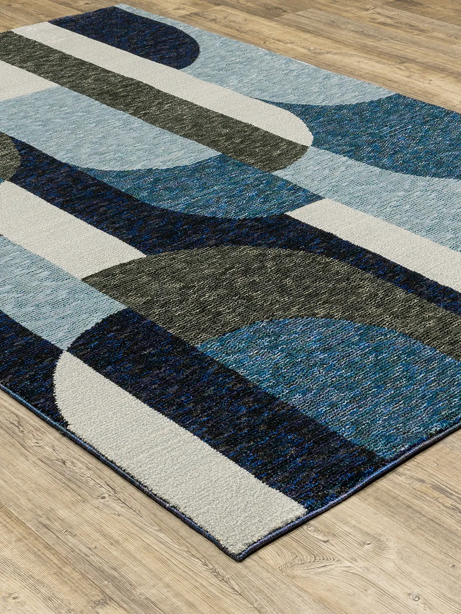 Strada 6'7" x 9'6" Blue Rug