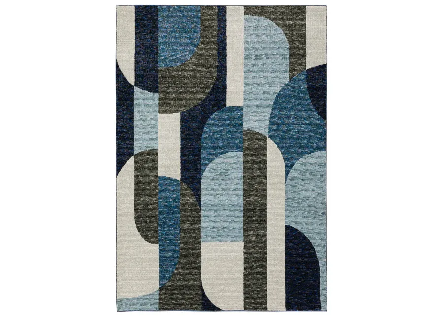 Strada 6'7" x 9'6" Blue Rug