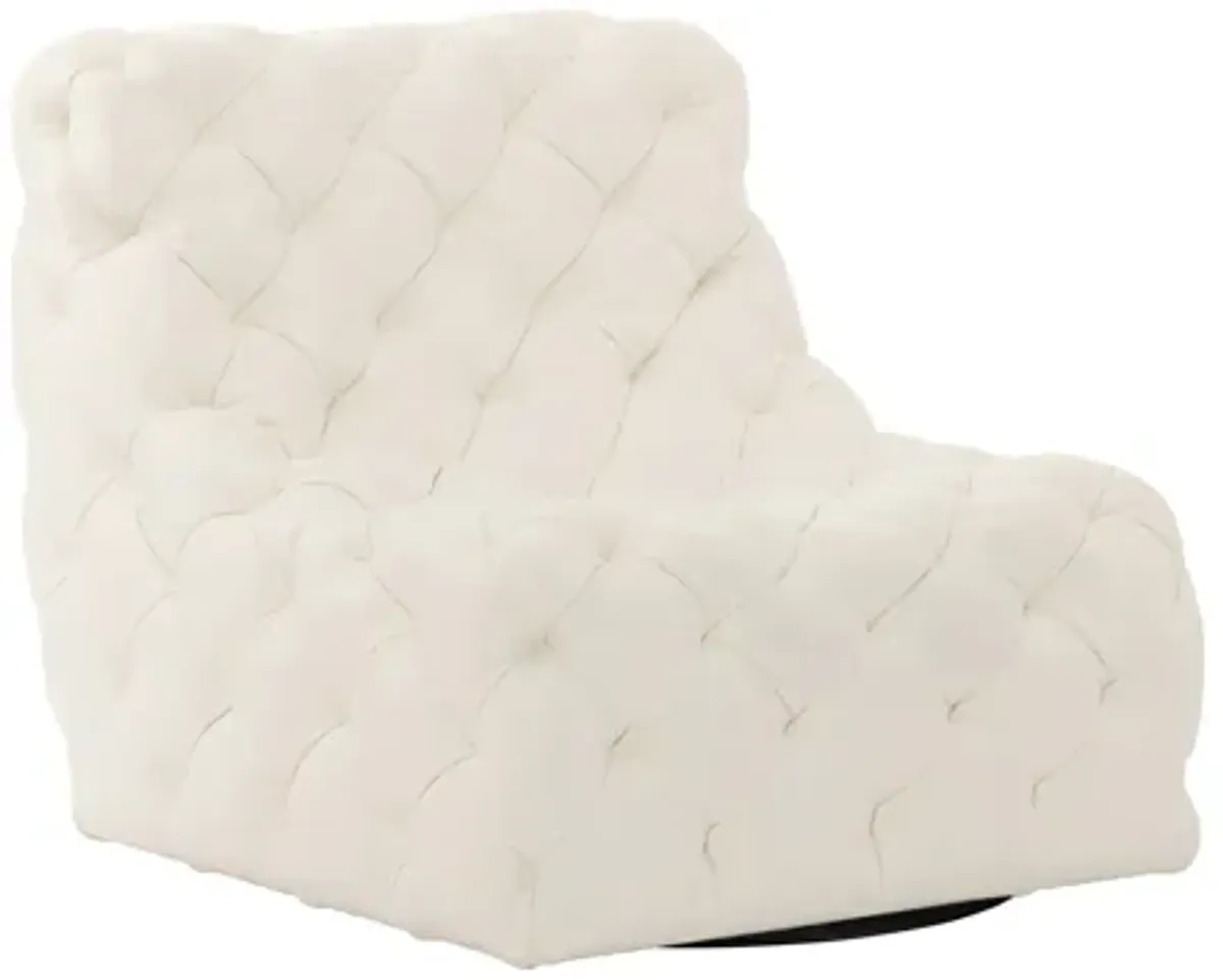 Rigby Leather Swivel Chair in White