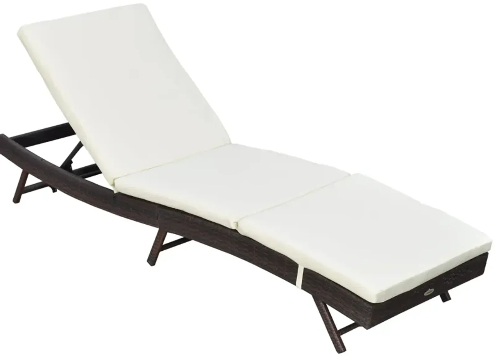 White Outdoor Lounger: Wicker Chair with Adjustable Backrest & Cushion