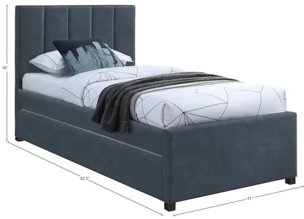 Meridian Furniture Hudson Navy Vegan Leather Twin Trundle Bed