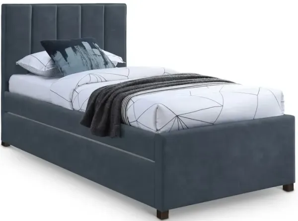 Meridian Furniture Hudson Navy Vegan Leather Twin Trundle Bed