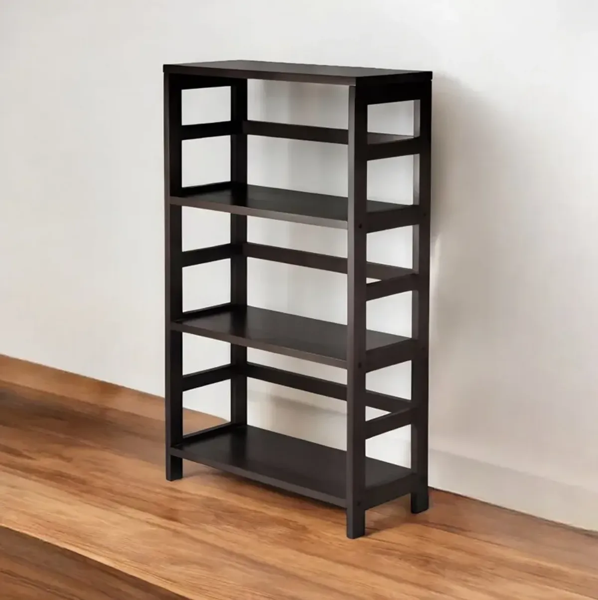 3-Shelf Wooden Bookcase Shelving Unit for Home and Office Storage