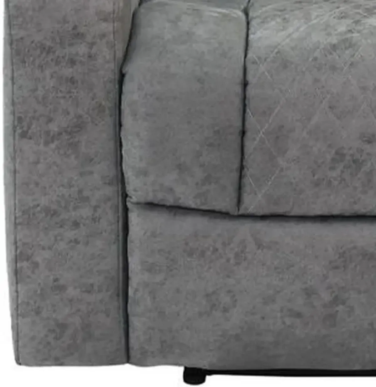 Kem 39 Inch Power Recliner Chair, Adjustable Headrest, Gray Faux Leather - Benzara