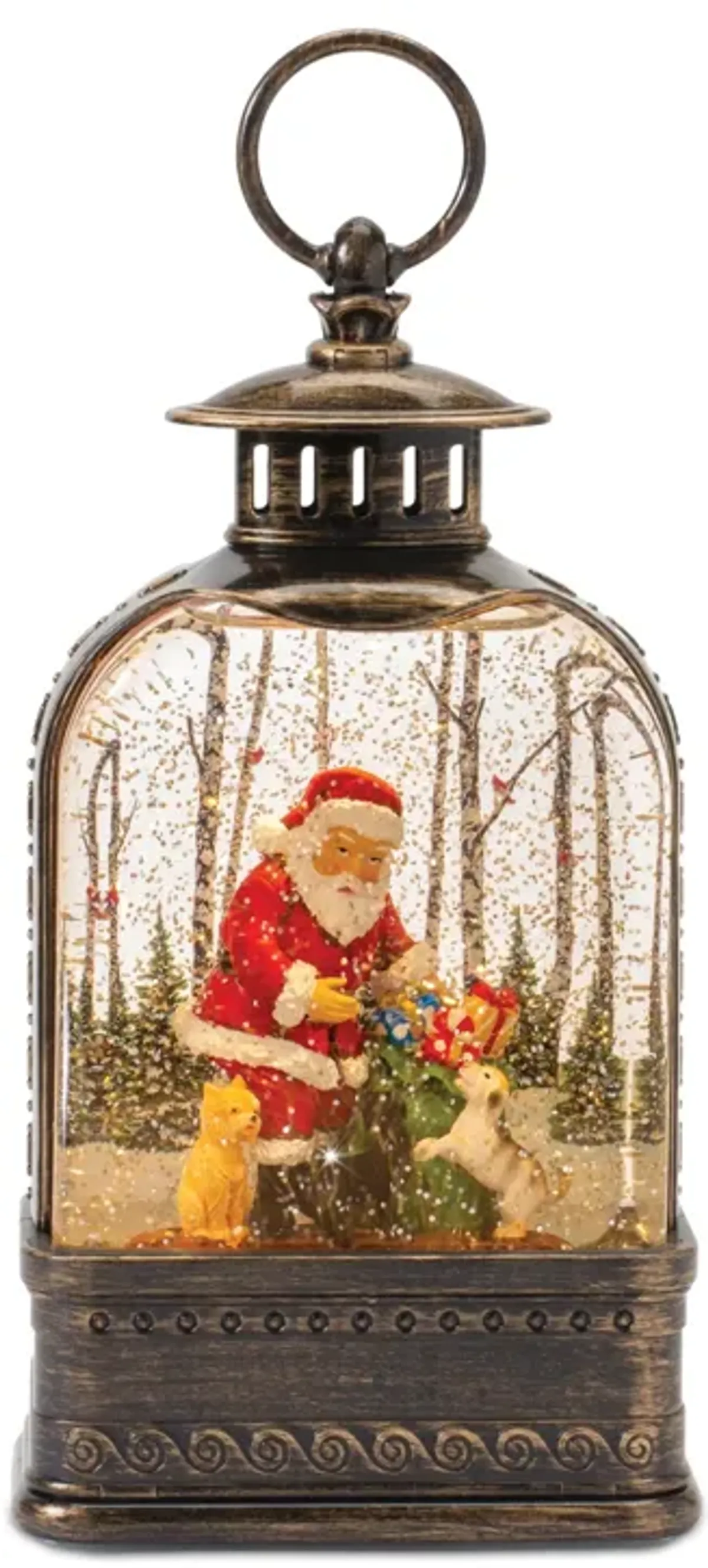 Snow Globe with Santa and Dog for Festive Christmas Décor and Holiday Cheer