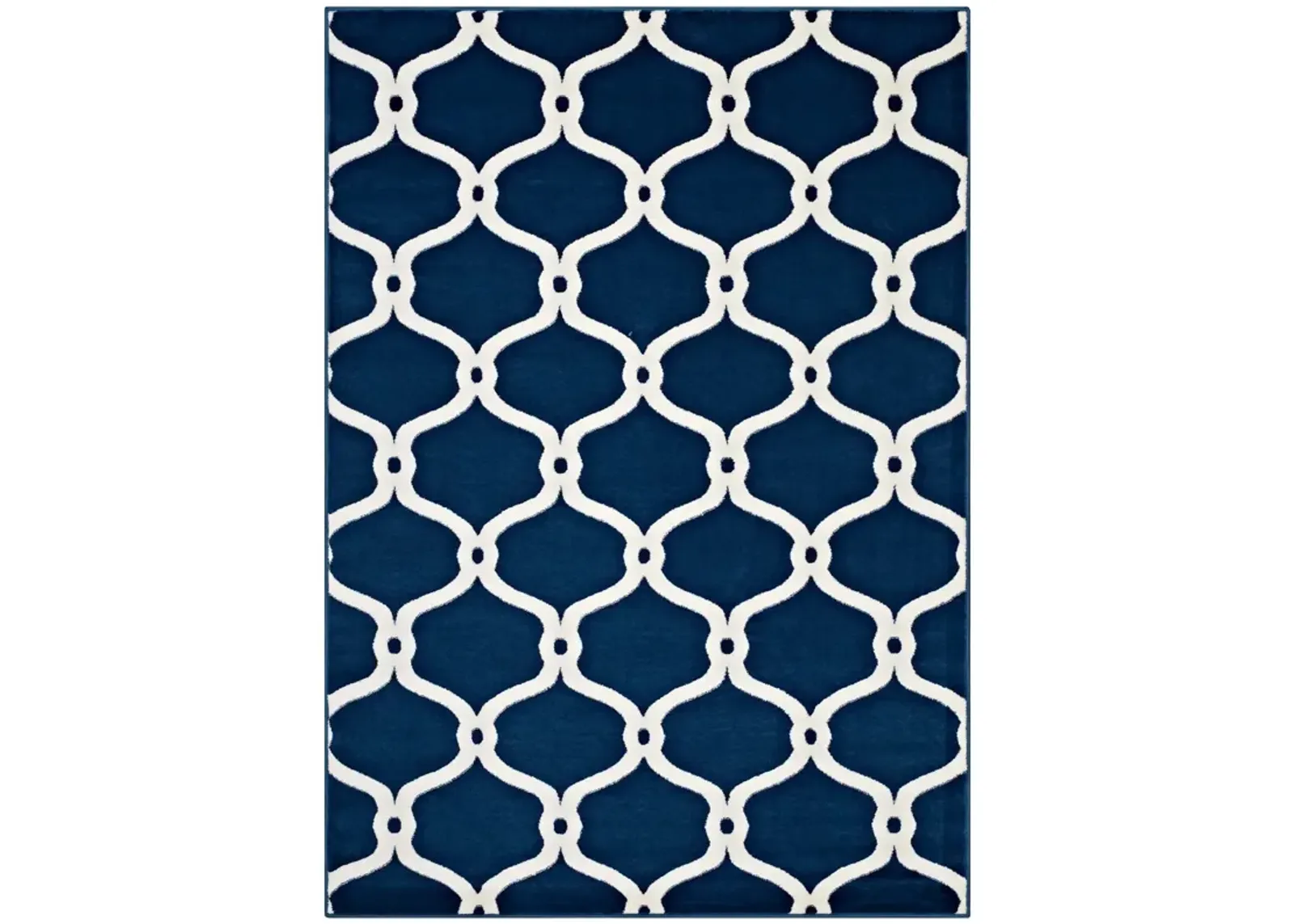 Beltara Chain Link Transitional Trellis 8x10 Area Rug - Moroccan Blue and Ivory