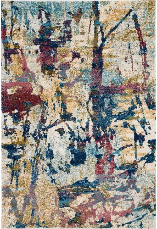 Fusion FSS10 Cream/Multicolor 4' x 6' Rug