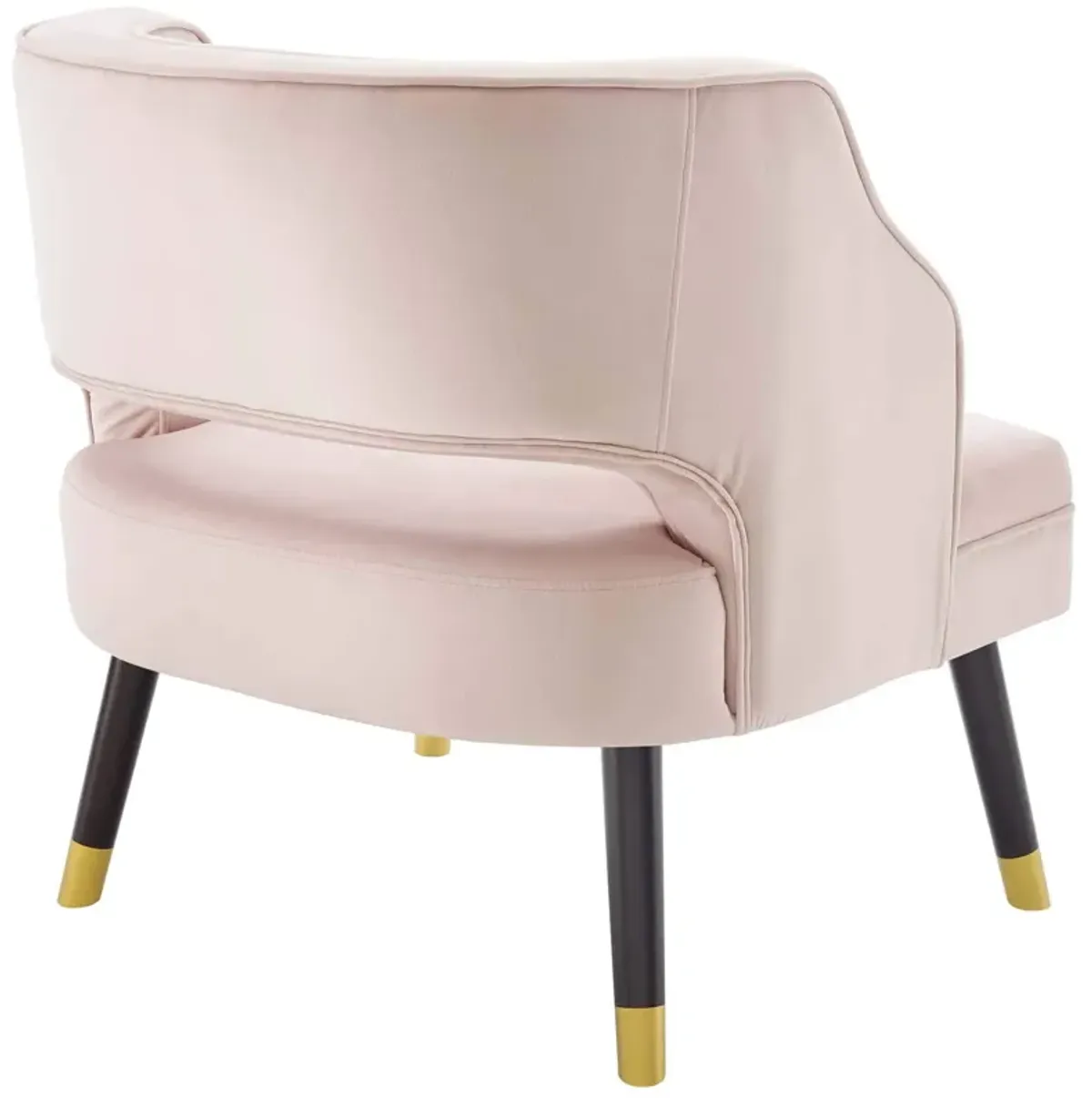 Modway Traipse Button Tufted Open Back Performance Velvet Armchair, Pink