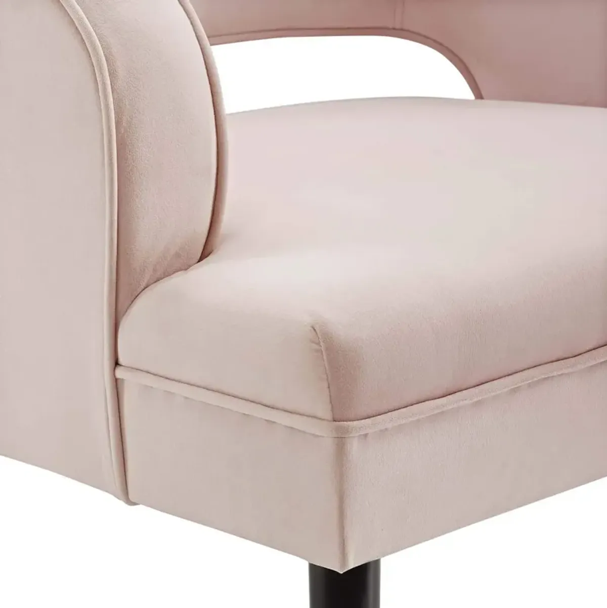 Modway Traipse Button Tufted Open Back Performance Velvet Armchair, Pink