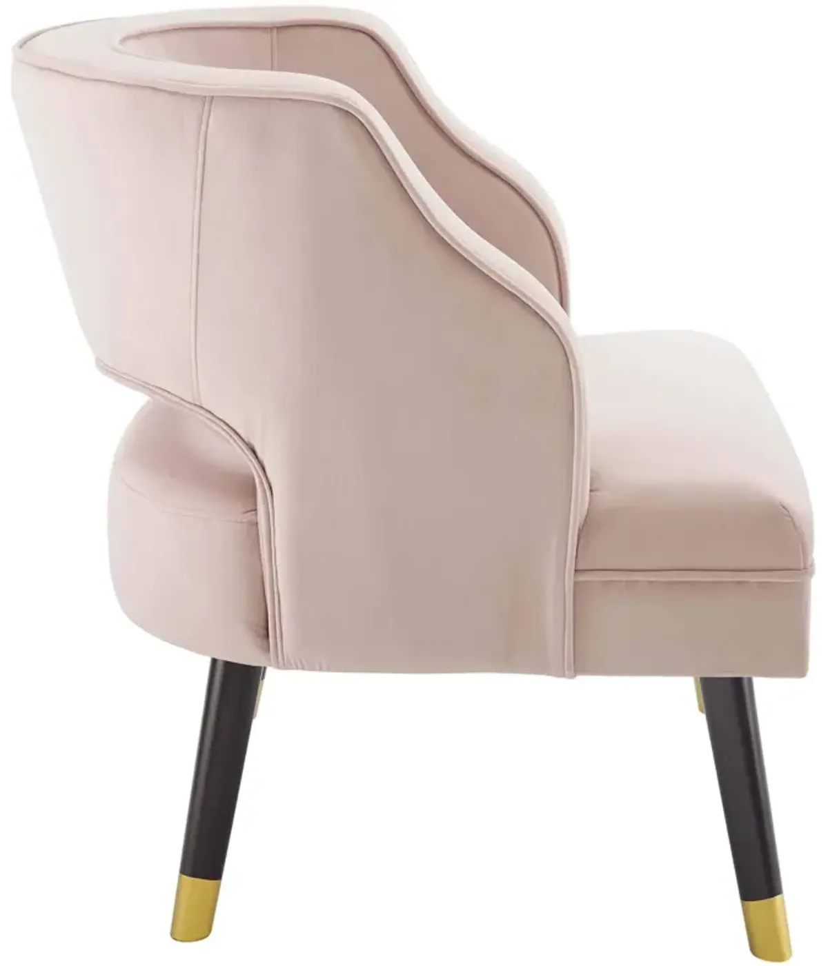 Modway Traipse Button Tufted Open Back Performance Velvet Armchair, Pink