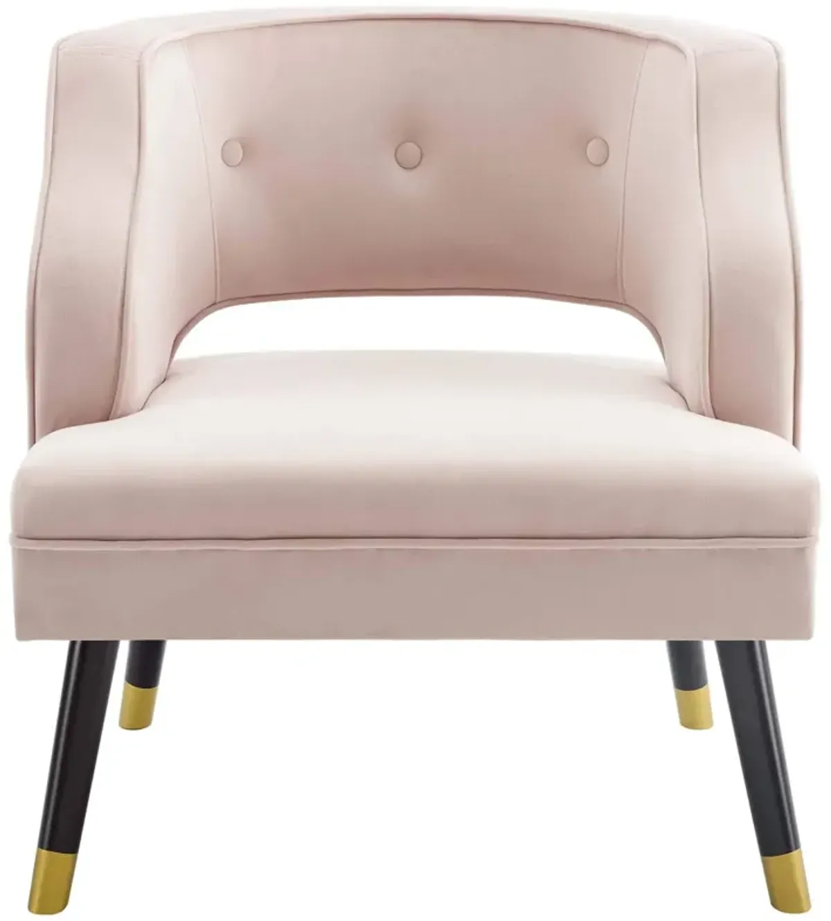 Modway Traipse Button Tufted Open Back Performance Velvet Armchair, Pink