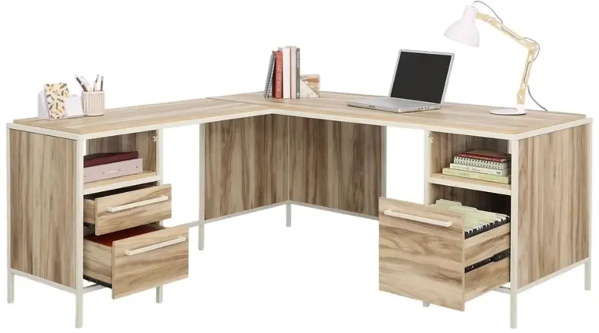 Sauder Nova Loft L Desk in Kiln Acacia