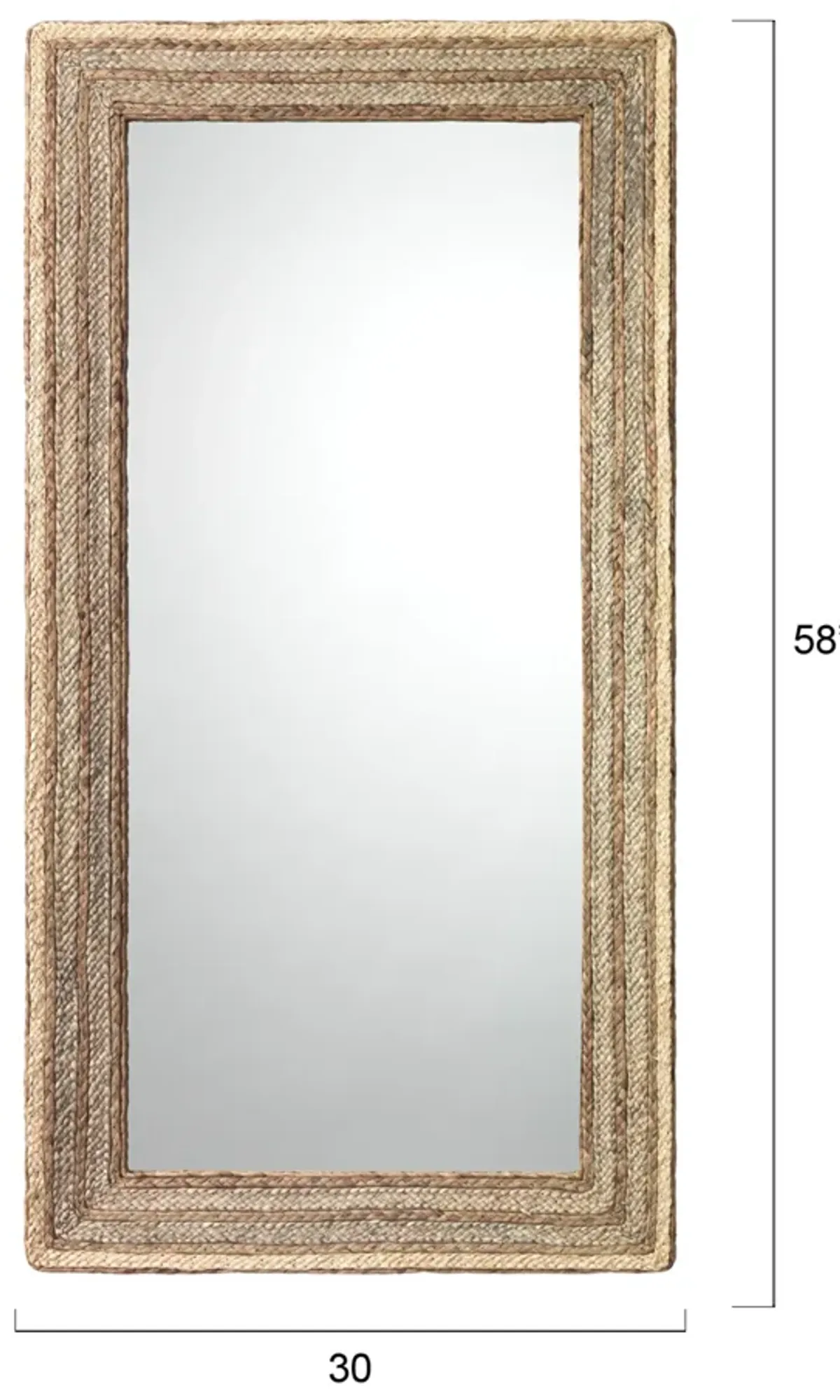 Evergreen Braided Seagrass Rectangle Mirror, Natural