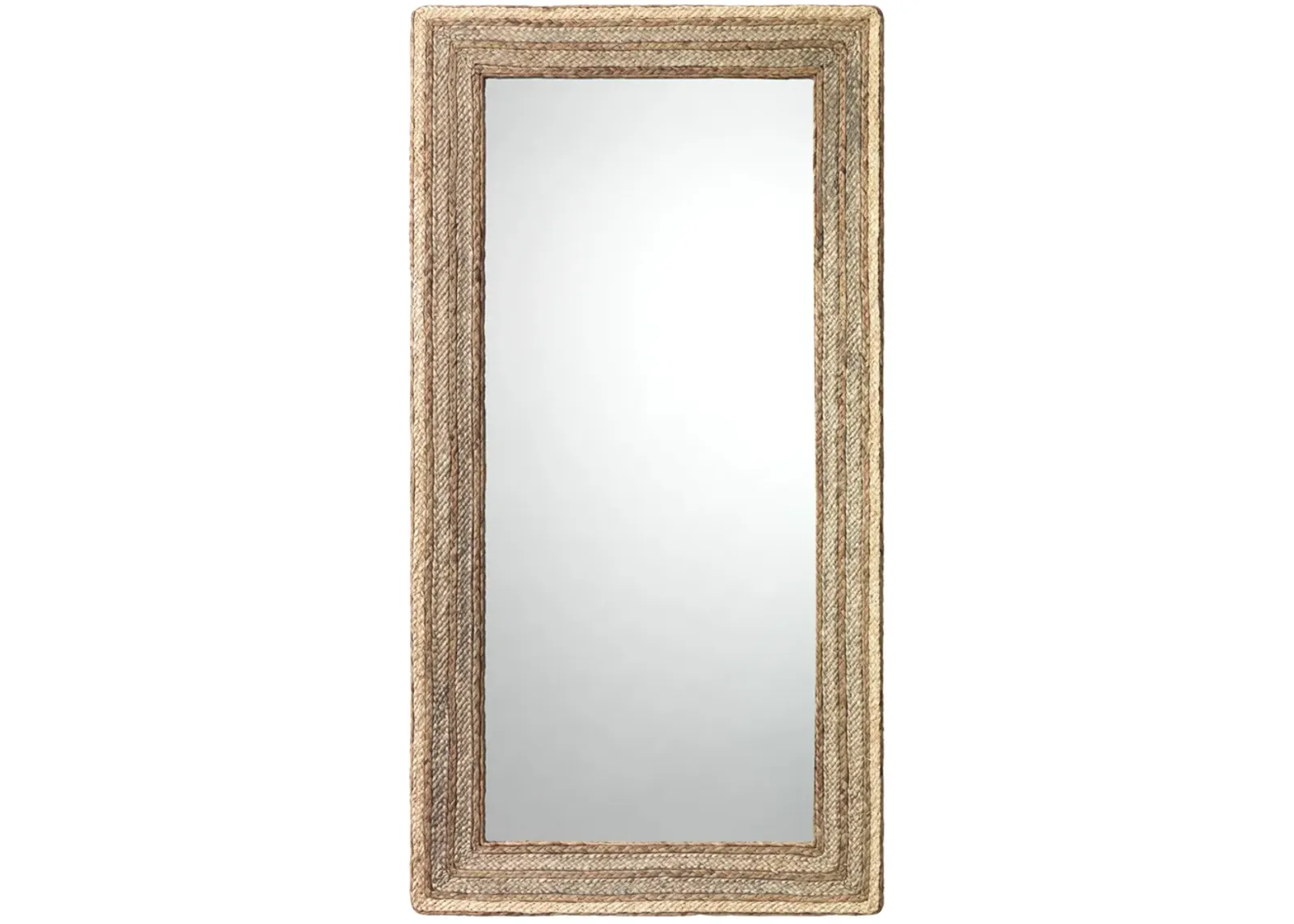 Evergreen Braided Seagrass Rectangle Mirror, Natural