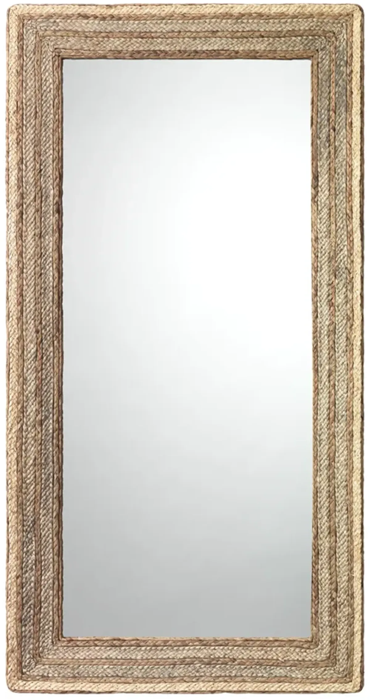 Evergreen Braided Seagrass Rectangle Mirror, Natural