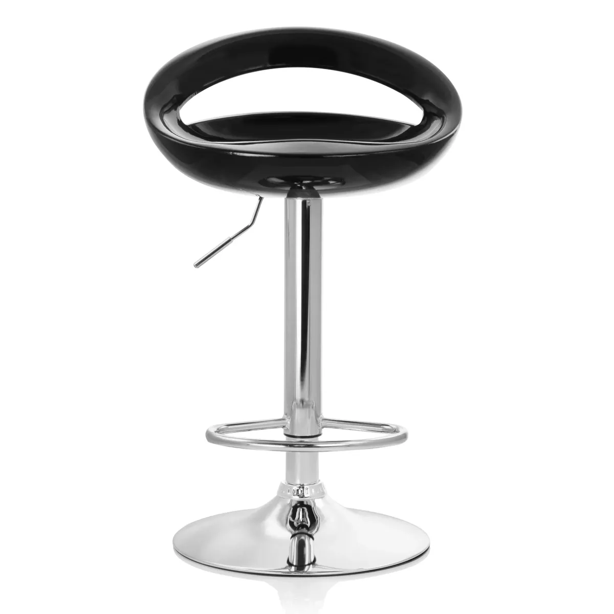 Elama 2 Piece Retro Adjustable Bar Stool in Black with Chrome Base