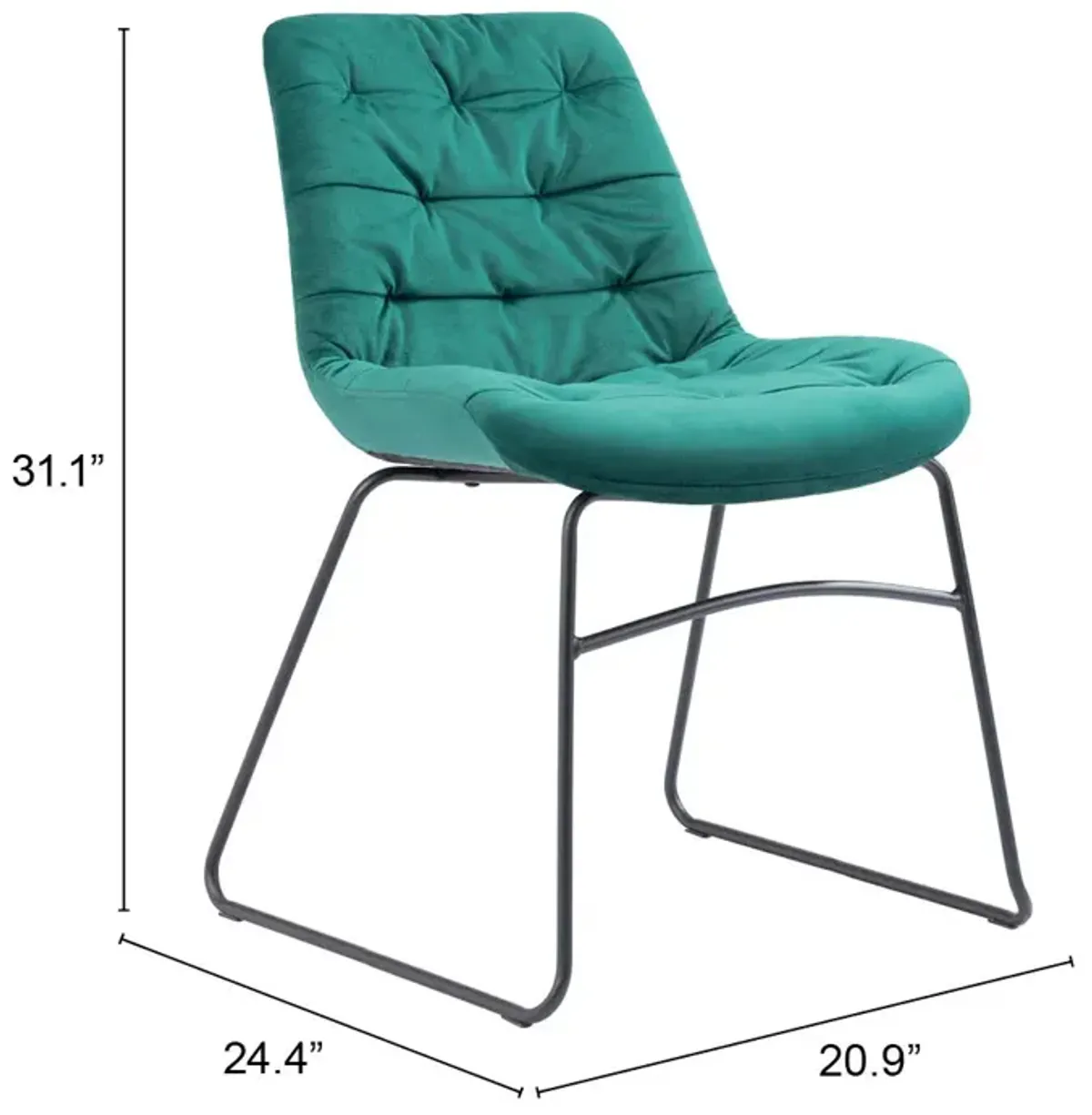 Tammy Dining Chair (Set of 2) Green