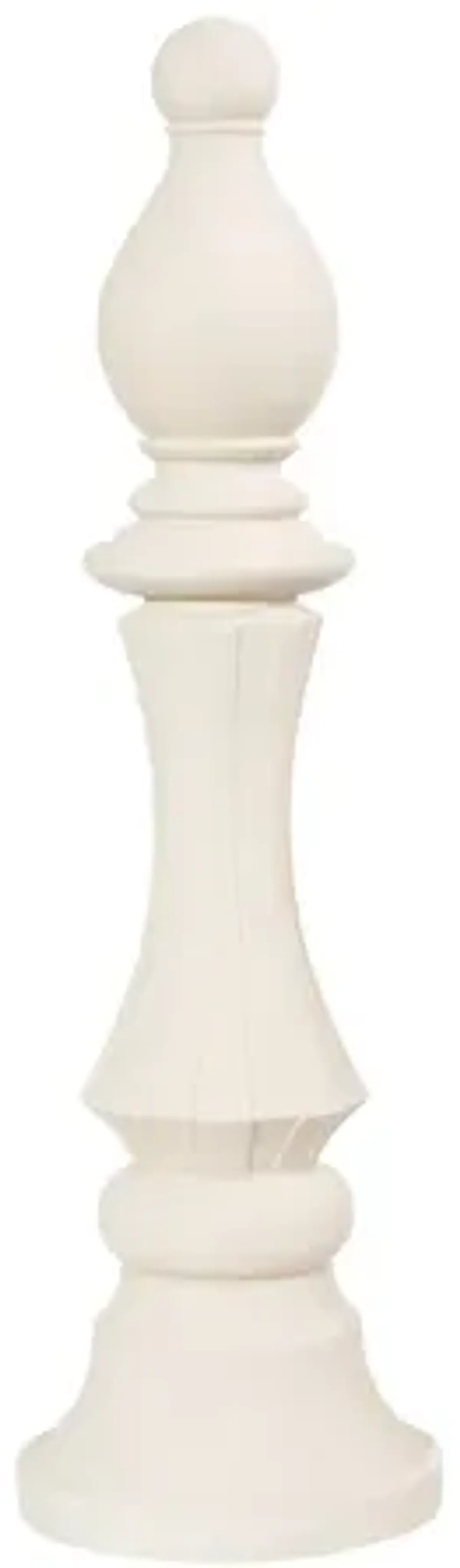 Bishop Chess Sculpture, Cast Stone White - Large