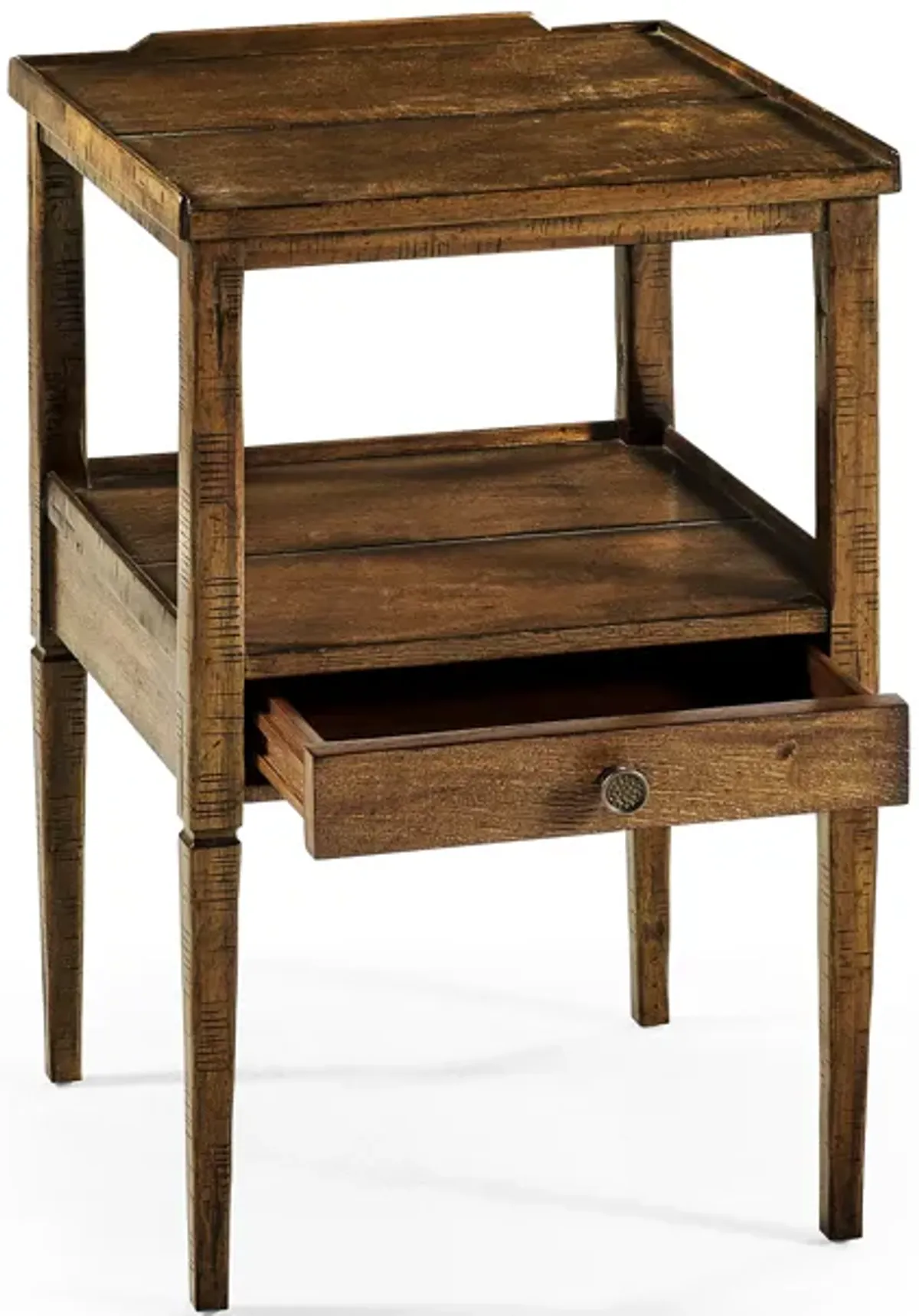 Country Walnut Square End Table