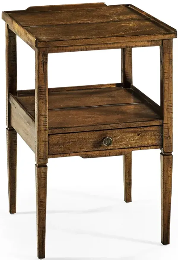 Country Walnut Square End Table