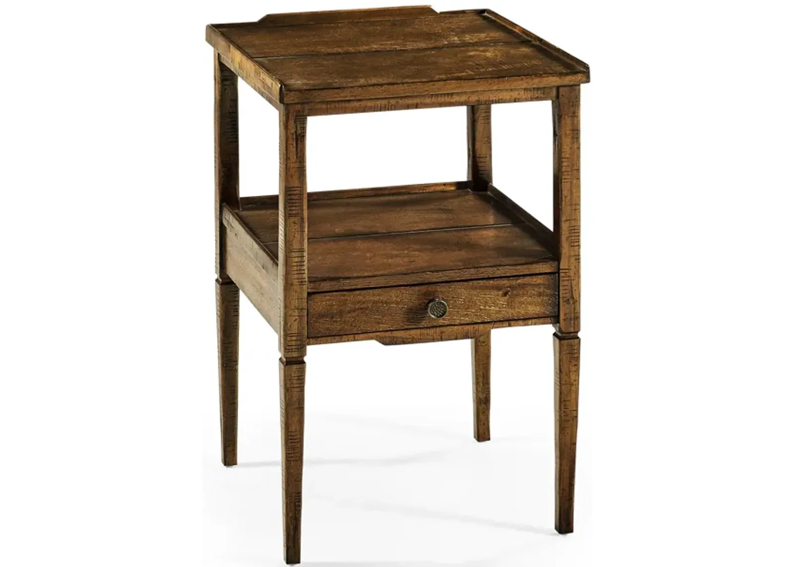 Country Walnut Square End Table