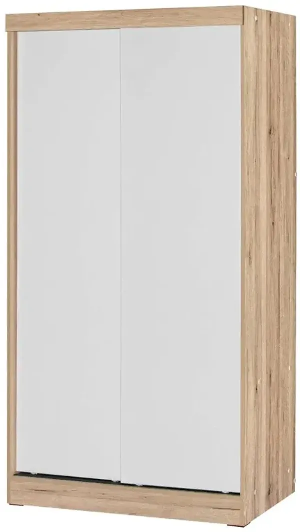 Modern Wood Double Sliding Door Wardrobe