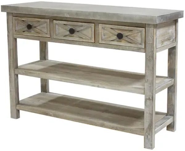 Table with 2 Shelves and 3 Drawers for Stylish Storage and Home Organization