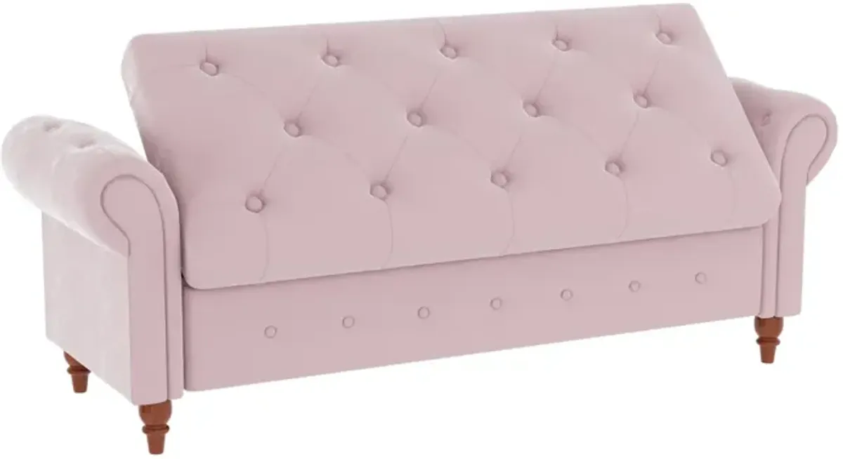 Bed Bench Pink Velvet