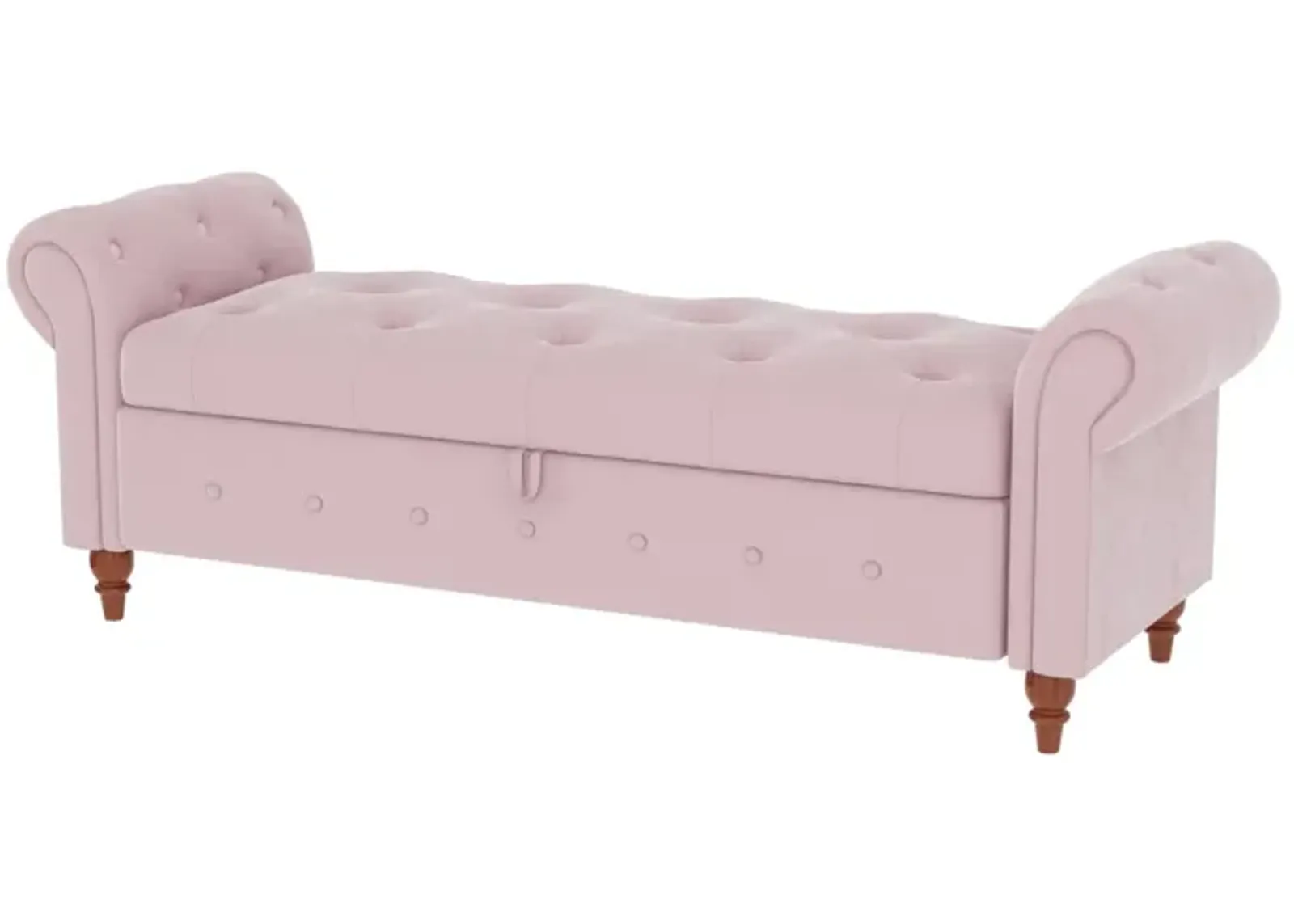 Bed Bench Pink Velvet