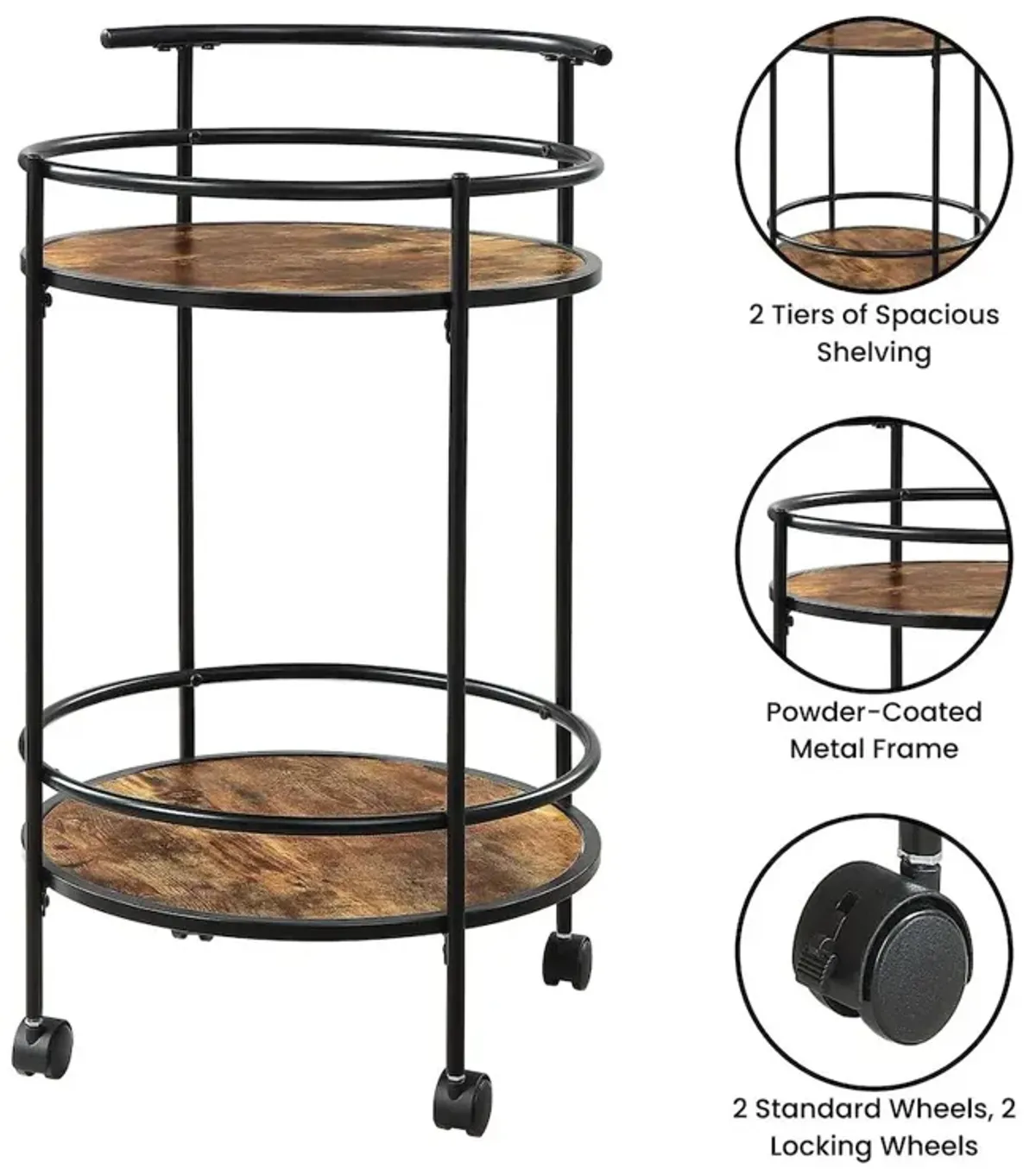 Convenience Concepts Designs2Go Charlie Serving Bar Cart