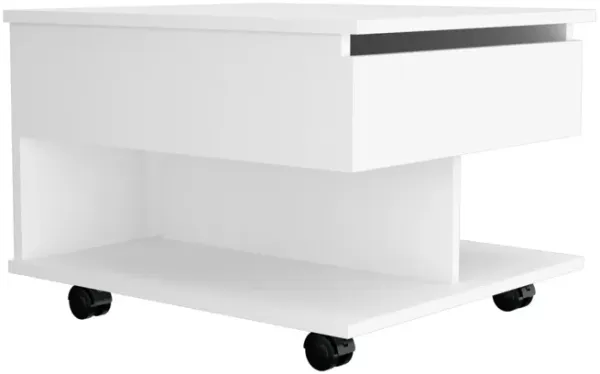 Hivvago 22" White Manufactured Wood Rectangular Lift Top Coffee Table With Drawer