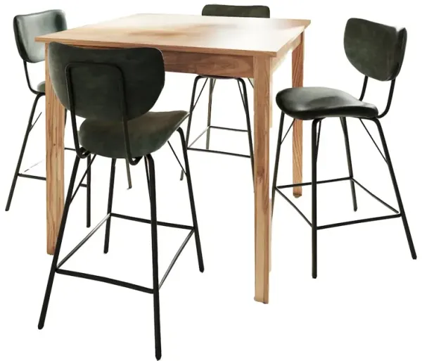 Jofran Colby Five Piece Square Solid Wood Counter Height Dining Set