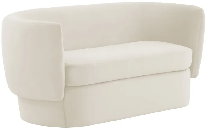 Isabella Cream Velvet Loveseat