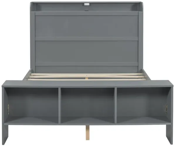 Merax Storage Platform Bed with LED Light