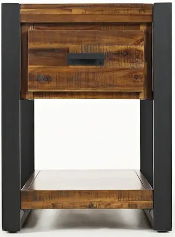 Loftworks Modern Acacia Chairside Table with Drawer