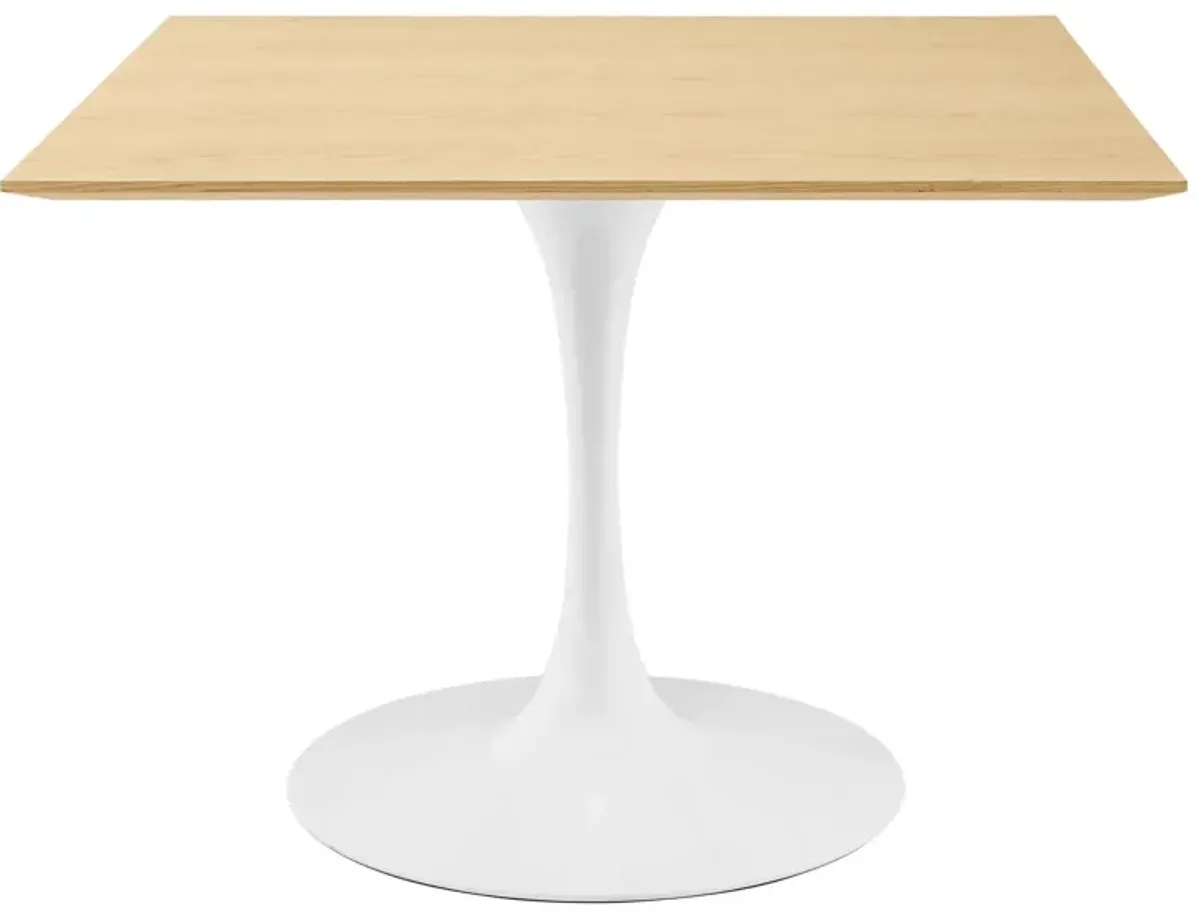 Modway - Lippa 40" Square Dining Table White Natural