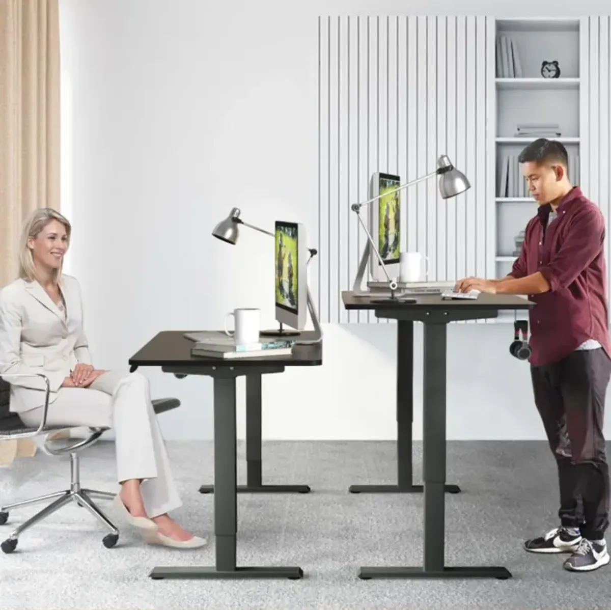 Hivvago Electric Height Adjustable Standing Desk with Memory Controller